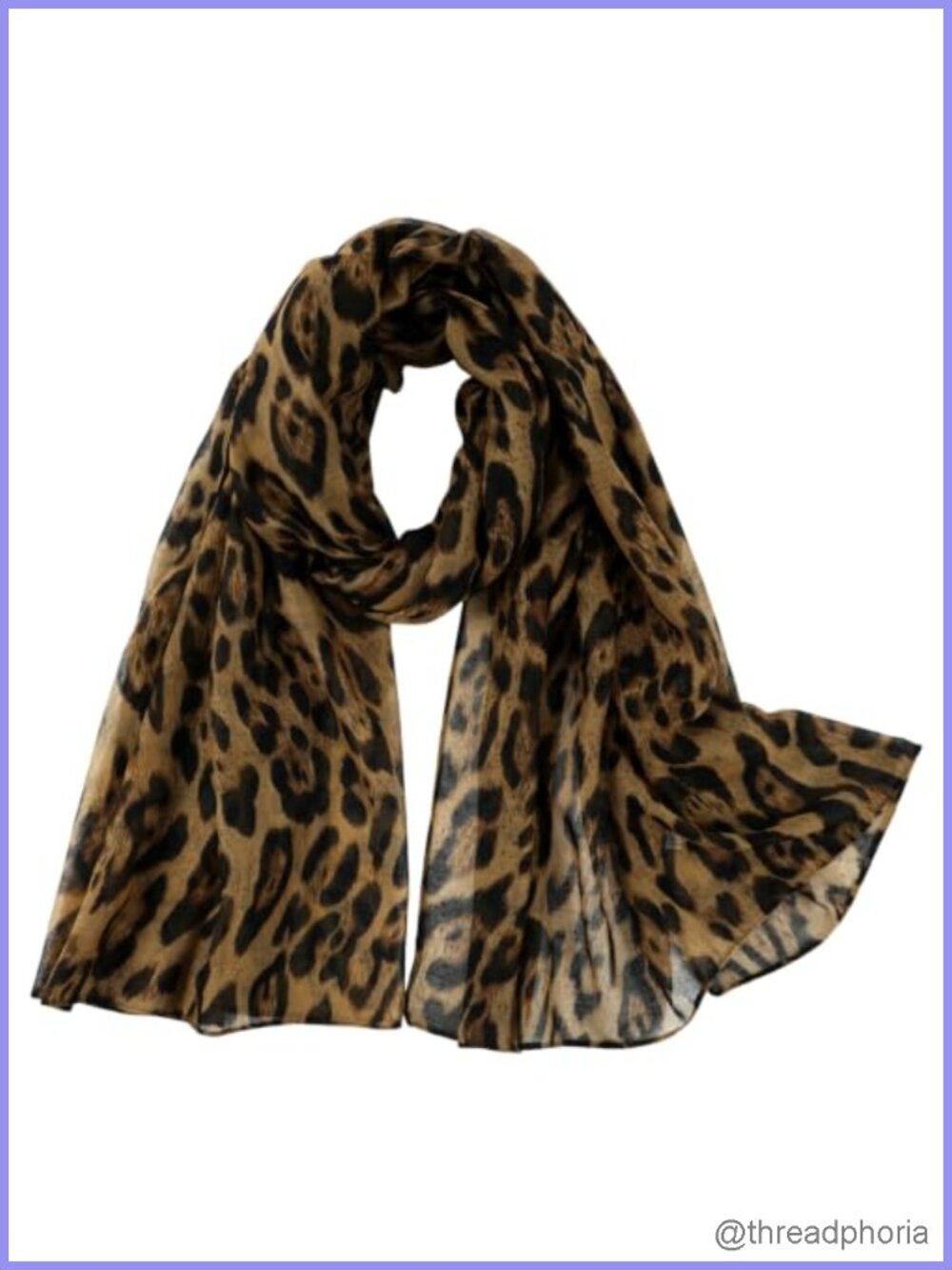 Women Leopard Print Viscose Lightweight Scarf Shawl Wrap Sun Protection